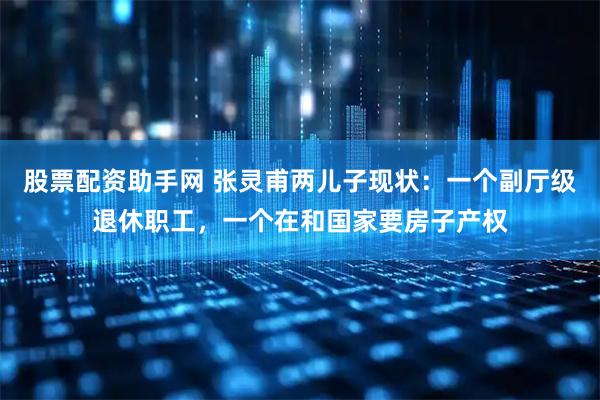 股票配资助手网 张灵甫两儿子现状：一个副厅级退休职工，一个在和国家要房子产权