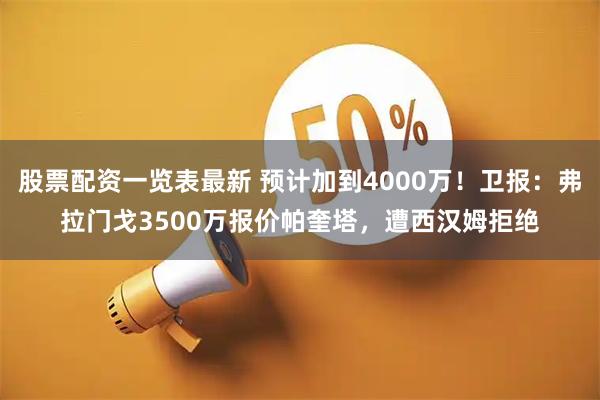 股票配资一览表最新 预计加到4000万！卫报：弗拉门戈3500万报价帕奎塔，遭西汉姆拒绝