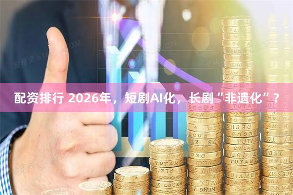 配资排行 2026年，短剧AI化，长剧“非遗化”？